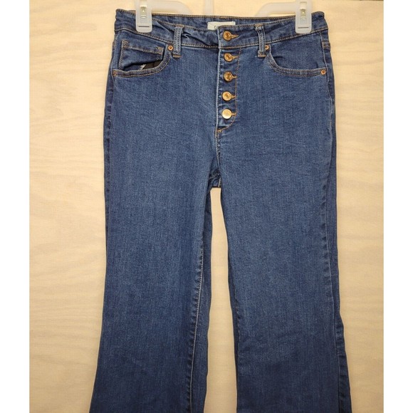 C'est Toi Women's SZ 9/28 Denim Jeans Black Label Button Fly Raw Hem Bell Bottom - Picture 3 of 10
